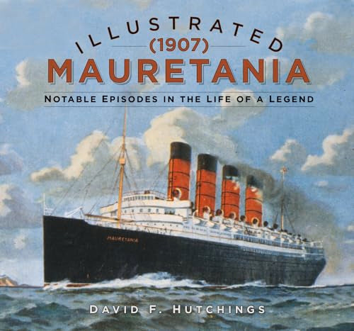 Book cover depicting the ocean liner Mauretania sailing on a blue sea.