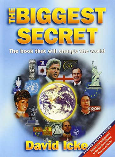 Book cover for The Biggest Secret by David Icke featuring a collage of images.
