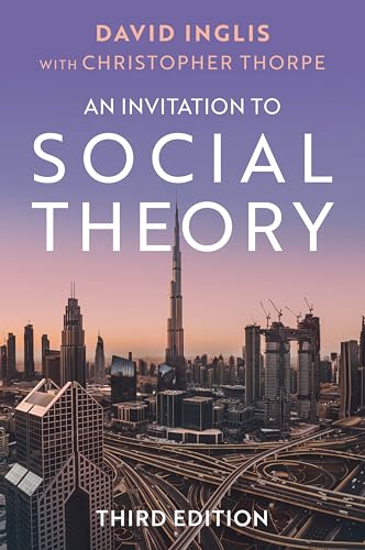Book cover: “An Invitation to Social Theory” with a city skyline.