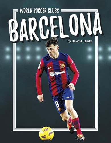 Book cover featuring a soccer player in a Barcelona uniform with a ball.