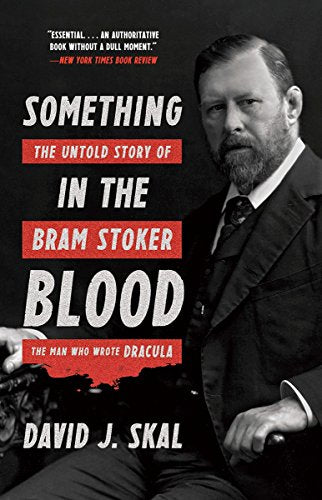 Book cover featuring a portrait of Bram Stoker and bold red text.
