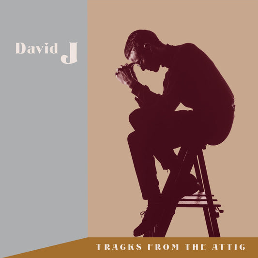 CD cover for David J’s “Tracks From The Attic” featuring a seated figure.