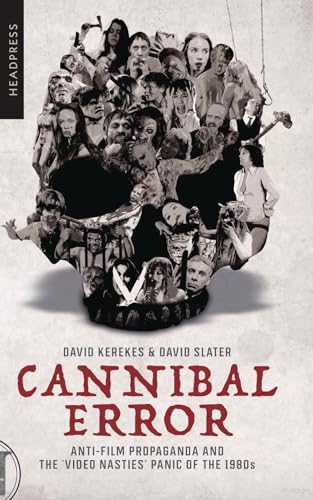 Book cover with collage of distressed faces and bold red title: "Cannibal Error".