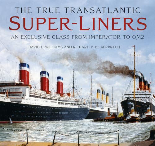 Book cover depicting three large ocean liners in a harbor scene.