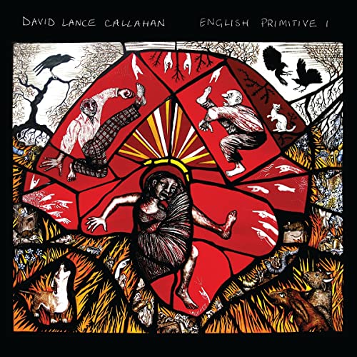 CD cover: Red and black illustration of figures and animals.