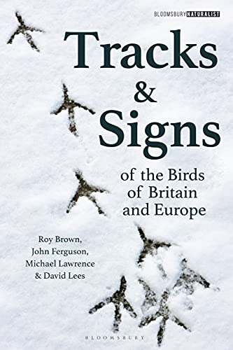 Book cover with bird footprints in snow, titled “Tracks & Signs of the Birds.”
