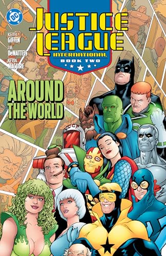 Justice League International Book Two cover featuring diverse superhero characters.