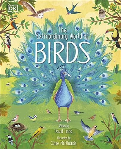 Book cover featuring colorful illustrations of various bird species.