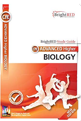 BrightRED Advanced Higher Biology study guide cover with orange background and jumping figures.