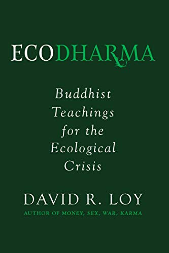 Book cover: “Ecodharma” by David R. Loy, with green and white text.