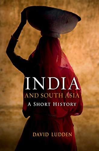 Book cover: woman with basket, title "India and South Asia: A Short History".