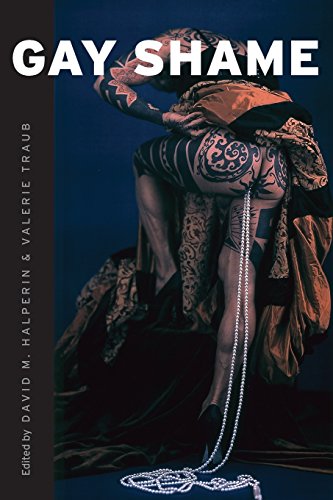 Book cover with tattooed person in a dramatic pose, titled “Gay Shame.”