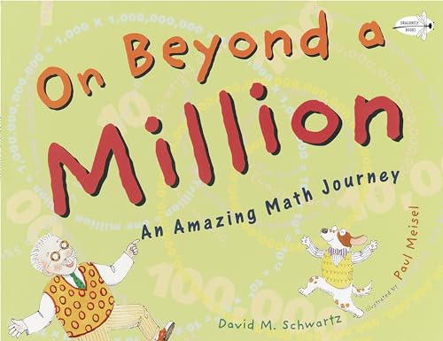 Book cover: "On Beyond a Million" with illustrated characters and numbers.