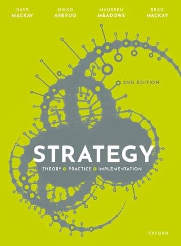 Book cover: "Strategy: Theory" with abstract grey design on bright green.