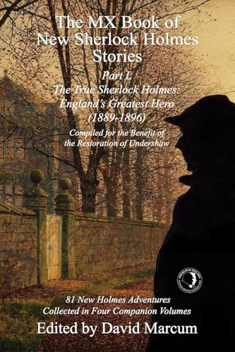 Book cover featuring a silhouette of Sherlock Holmes against a backdrop of autumn trees.