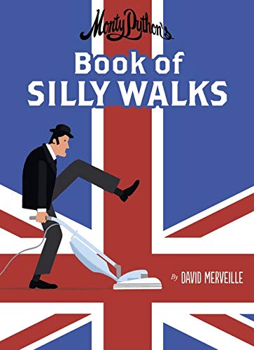 Book cover featuring a man performing a silly walk with a vacuum.