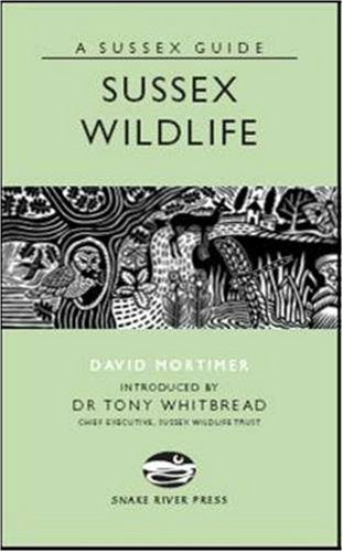Pale green book cover with illustrated wildlife and text: "Sussex Wildlife".