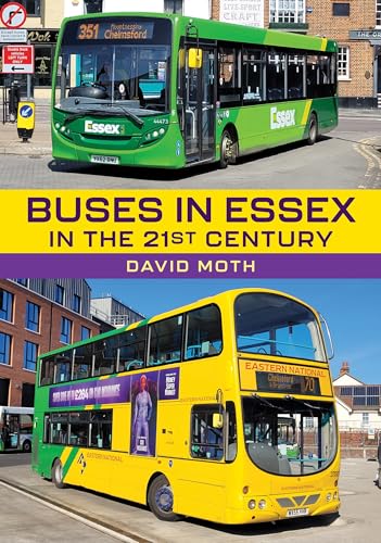 Green and yellow Essex buses featured on a book cover.