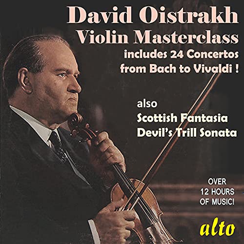 David Oistrakh portrait with violin, album cover for "Violin Masterclass" CD.
