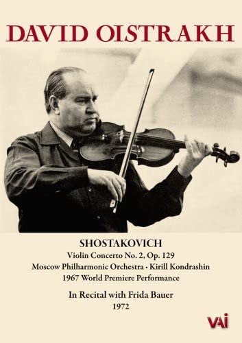 David Oistrakh playing violin, DVD cover for classical music performance.