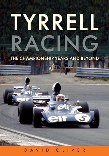 Book cover: Tyrrell Racing, vintage Formula One cars on a track.