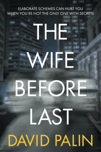 Book cover: "The Wife Before Last" by David Palin, with city backdrop.