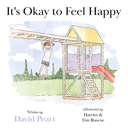 Book cover: a child climbs on a wooden playset, watercolor illustration.
