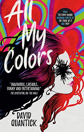Book cover with swirling colors and a profile of a woman’s face.