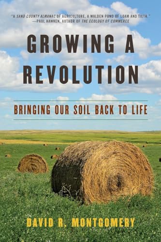 Book cover: "Growing a Revolution" with a field and hay bales.