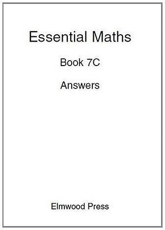 Essential Maths 7C Answers book cover, Elmwood Press imprint.