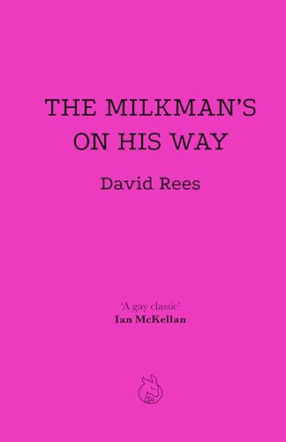 Bright pink book cover with black text: "The Milkman's On His Way" by David Rees.