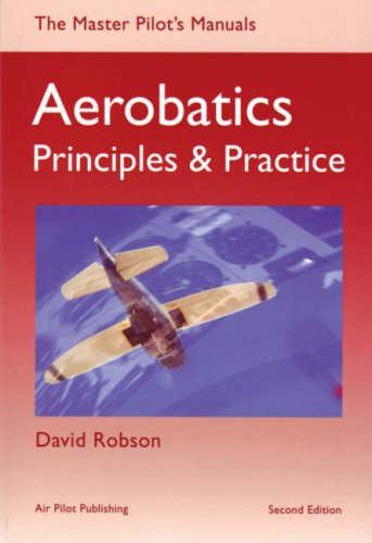 Book cover: “Aerobatics” with an image of an airplane in flight.