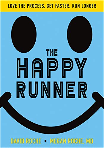 Book cover: “The Happy Runner” with a smiling face illustration.