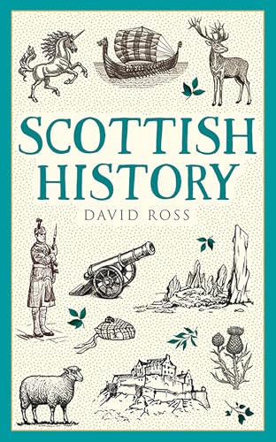 Book cover for "Scottish History" with illustrations of Scottish symbols.