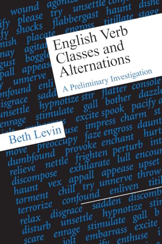 Book cover titled English Verb Classes and Alternations by Beth Levin on dark background.