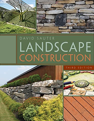 Book cover for "Landscape Construction," showing various landscape designs.