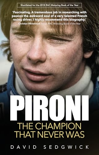 Book cover featuring a portrait of racing driver Patrick Pironi.