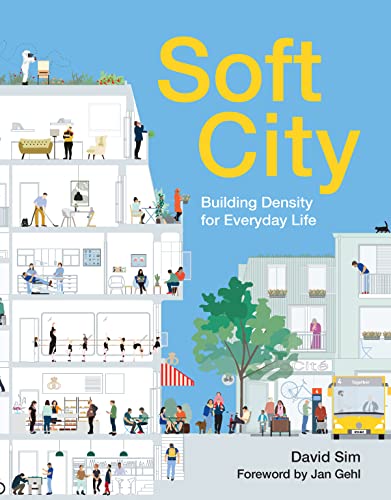 Book cover showing a cross-section of a building and street life against blue background.
