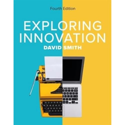 Book cover titled Exploring Innovation, showing a split typewriter and laptop image.