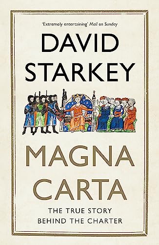 Book cover for "Magna Carta" by David Starkey, with medieval illustration.