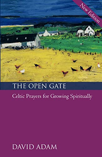 Book cover: "The Open Gate" with a rural landscape painting.