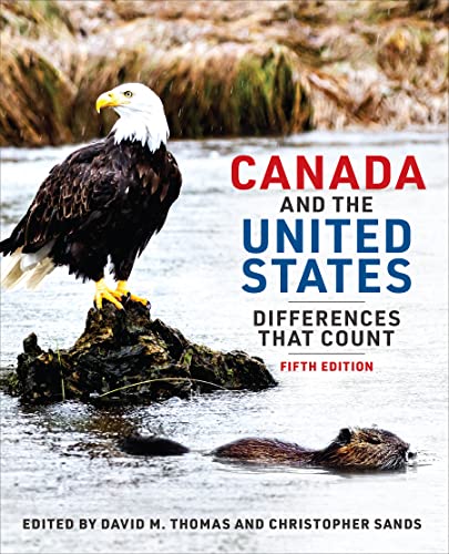 Book cover featuring a bald eagle, beaver, and the title "Canada and the United States.