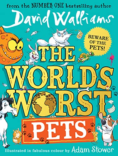 Book cover with cartoon animals and the title "The World's Worst Pets.