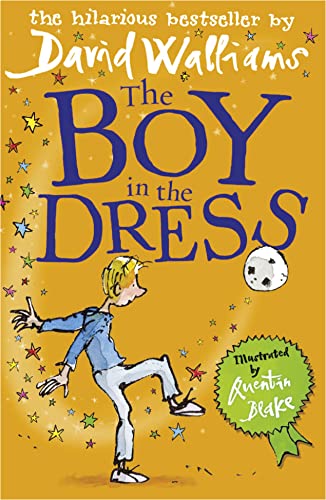 Book cover: a boy in a blue dress kicking a soccer ball.