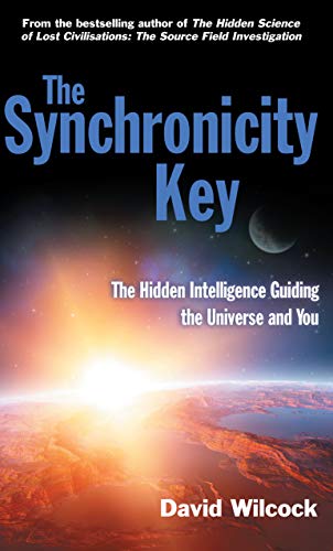 Book cover: "The Synchronicity Key" with Earth, sun, and moon imagery.