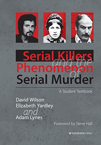 Book cover: "Serial Killers and the Phenomenon of Serial Murder" with portraits.