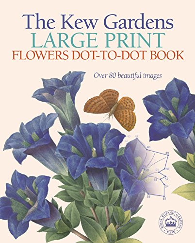 Book cover featuring blue flowers, a butterfly, and dot-to-dot artwork on a cream background.