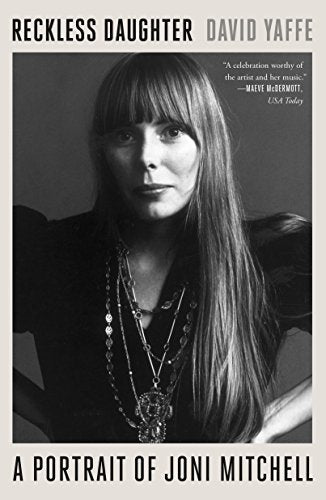 Black and white book cover featuring a portrait of Joni Mitchell.