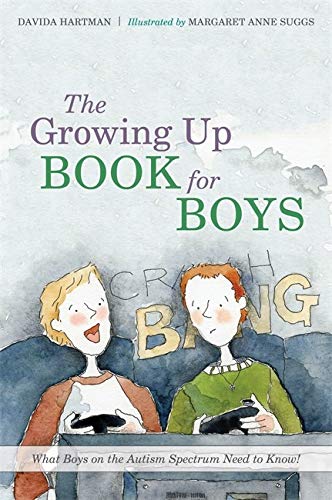 Book cover with two boys on a couch, watercolor illustration.