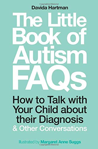 Book cover of The Little Book of Autism FAQs by Davida Hartman on teal.